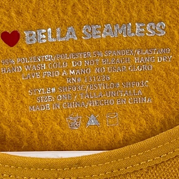 Bella Seamless Mustard Yellow Long Sleeve Textured Knit Womens Sweater - Picture 4 of 8